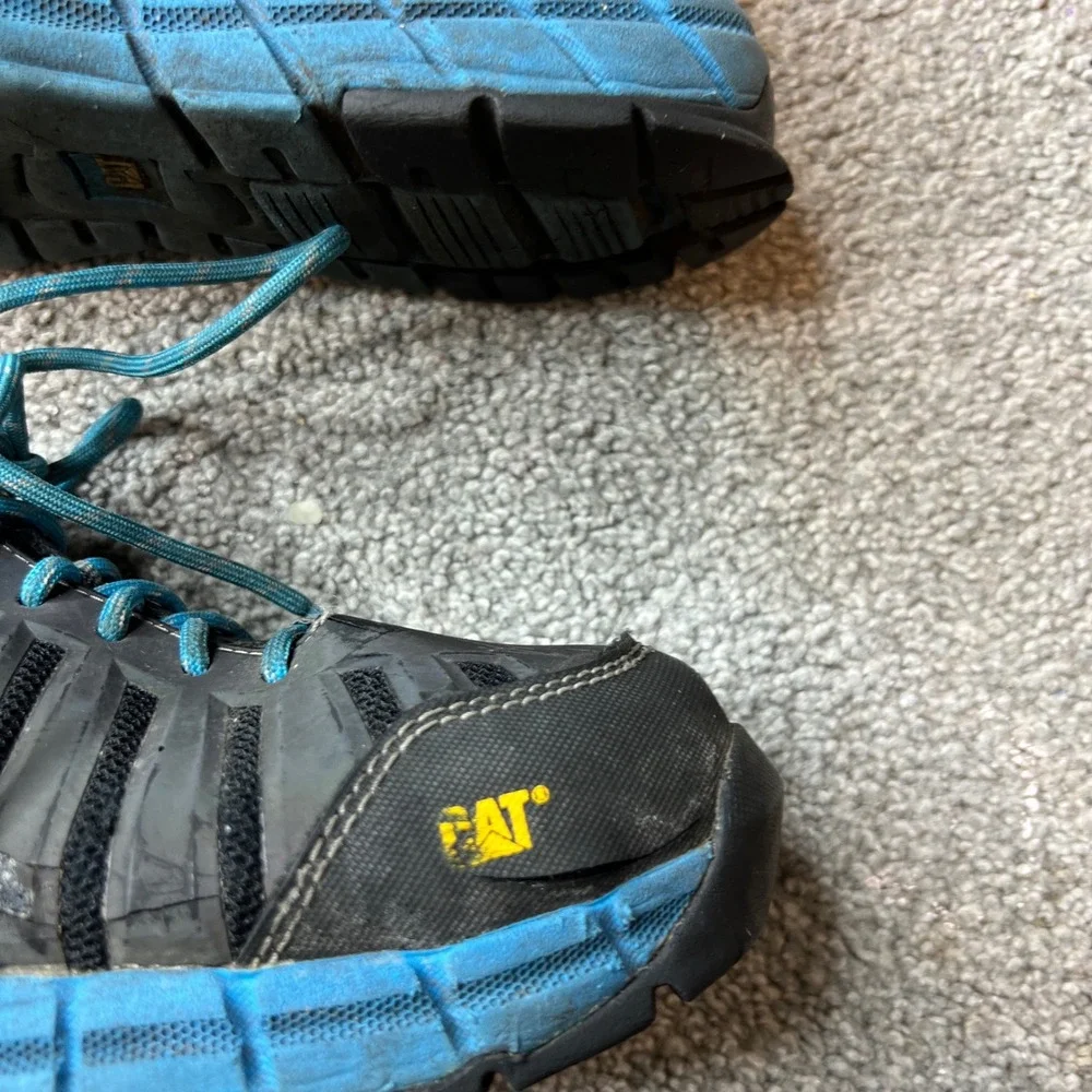 Caterpillar CAT shoes Mens 7 Work Blue Black‎ Sneaker ergo composite toe